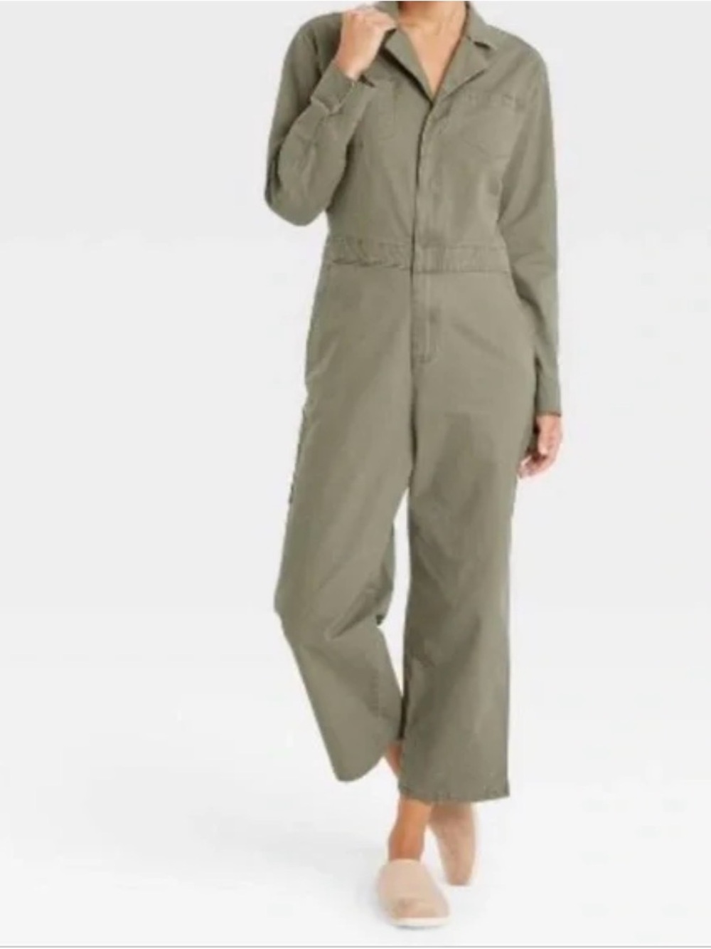Universal Thread Women’s Olive Green Utility Long Sleeve Jumpsuit